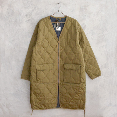 Military V Neck Zip Down Coat