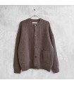 Heavy Wool Round Cardigan Choco